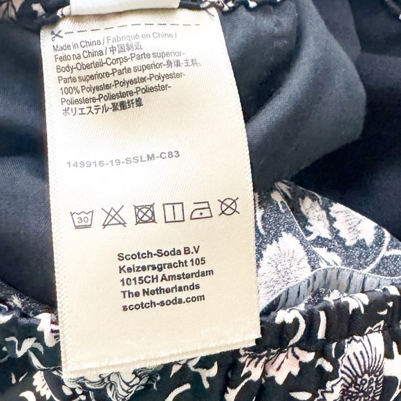 Scotch & Soda Palm Cove Striped Floral Tuxedo Silky Pants - Picture 14 of 15